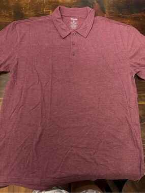 True Classic Men's Heather Maroon Polo Shirt
